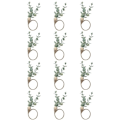 Miniatyrbilde 1 av 5: Serviettringer i sett med 12 eukalyptus tre serviettringer rustikk boho blad treperle bondegård serviettringholder