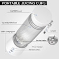 Miniatyrbild 3 av 5: 450ML Uppladdningsbar Mixer Fruktjuicer Mixer 6 Blad Bärbar Elektrisk Juicer Maker Frukt Blender Frukt Extraktorer-A