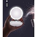 Miniatyrbilde 3 av 4: Lommespeil med lys, 1x / 10x forstørrelse - LED sminkehåndspeil med naturlig lys, 9 cm diameter, kompakt og bærbar for reiser (Rosa)