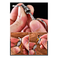 Miniatyrbilde 1 av 5: Titanium Alloy Nøkkelring, High-End Fjærlås, Mini Universal Roterende Ringspenne, Vertikale Linjer [Primærfarge]