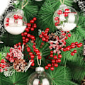 Miniatyrbild 3 av 5: 20 stycken konstgjorda röda bär dekoration, 18cm röda bär holly berry grenar för julgransdekoration hantverk semester säsong vinter dekoration