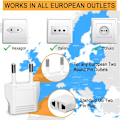 Pikkukuva 5 / 5: 20 kpl EU-pistoke-adapteri, US:sta EU:hun, Matkustus EU Type C, EU-virtamuuntaja
