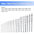 Miniatyrbillede 2 af 5: 20 stk. HSS Mini Twist Drill Bits Kit, Precision Mini Drill Bit Set, 0,3 mm-1,6 mm HSS Twist Drill Bits, Twist Drill Bits med æske til træmodelfremstilling