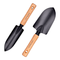 Miniatyrbilde 2 av 2: Hagespade i rustfritt stål med trehåndtak, for planting av blomster, frøplanter, jernhakk, hageredskaper, hagespade i rustfritt stål, blomster