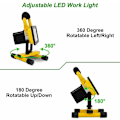 Miniatyrbillede 5 af 5: Genopladelig LED-projektør 30W 2500LM Byggeplads Projektør 6000mAh Trådløs LED-lys Udendørs LED-projektør Batteri Bærbar LED-projektør