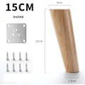 Miniatyrbillede 2 af 5: 15cm Træbordben Sæt af 4 Tapered Slanke Massivt Træ Møbelben med Monteringsplader og Skruer til Sofa Seng Skab Sofa Stol (Hældning)