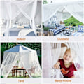 Miniatyrbilde 5 av 5: Myggnetting for seng, stort myggnetting med fire dører for effektiv myggavvisning, myggnettinghimmelnett for dobbeltseng og enkeltseng (190 x 240 x 210 cm)
