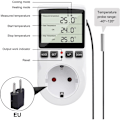 Miniatyrbillede 3 af 5: 230V Temperaturregulator Stikkontakt med Sensor Digital Termostat Stikkontakt LCD Display Temperaturkontakt med Timer Velegnet til Køleskab Opvarmning