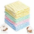 Miniatyrbilde 5 av 5: 8 stk Muslin Baby Vaskekluter, 25 x 25cm Vaskbar Myk Bomull Baby Ansiktshåndkle Baby Bomullssvøp for Tørking Hånd Ansikt Kropp Sensitiv Hud Baby Nyfødt