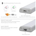 Miniatyrbillede 5 af 5: Triple 10 LED-skabbelys, trådløs, USB-genopladelig, magnetisk, bevægelsessensor, 2 lystilstande, skabbelysning, nødlys, natlys til