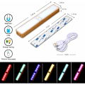 Miniatyrbillede 5 af 5: LED Lysbjælke RGB Touch Dæmpning, 1 stk. Bærbar Stemningslys Trækorn Design med 6 Lysfarver og 7 Tilstande USB Opladning Stemningslys
