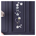 Miniatyrbillede 2 af 5: Blomsterranke Akryl Spejl Vægstickers, Elegant Spejlindstilling Vægsticker, Klæbrig Vægspejl Vægdekoration til Hjemmet Stue Soveværelse Dekoration, Guld