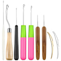 Miniatyrbild 1 av 5: 9 st Curved Latch Hooks med Dreadlocks Latch Hook Virknål Verktyg