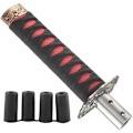 Miniatyrbillede 3 af 5: Universal Sword Gear Shift Knob Shifter Katana Metal Sort+rød 15cm