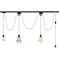 Miniatyrbillede 2 af 5: 6,8M 2-leder Linen Elektrisk Kabel, med E27 Fatning og Afbryder, til DIY Lampe (uden pære)