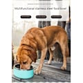 Miniatyrbilde 4 av 5: Multifunksjonell rustfritt stål kjæledyrskål 32Oz, rund sklisikker hundeplate, katteskål, mater, drikkeskål-hvit