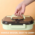 Miniatyrbild 4 av 5: Lunchbox Japansk Stil Lunchbox för Barn Student Matbehållare Material Läckagesäker Kvadratisk Lunchbox med Fack Grön