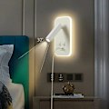 Miniatyrbillede 3 af 5: LED væglampe, sengelampe med afbryder, USB-opladningsport, justerbar stemningsbelysning til soveværelse, varmt hvidt lys