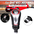 Miniatyrbild 2 av 5: Bil ... Läder växelspaksknopp 6 växlar för Golf MK5 MK6 MK7 /