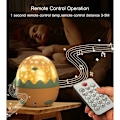 Miniatyrbillede 3 af 5: Baby Projektor Natlampe, LED Børnenatlampe Musikalsk Lys Lampe 360° Rotation, 8 Sange, 6 Projektionsfilm, Stjerner Projektor Lampe til Soveværelse,