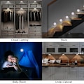Miniatyrbilde 2 av 5: Automatisk LED nattlys, innendørs bevegelsessensor, 3 moduser (auto/på/av), LED skaplys, USB-oppladbart lys for utstillingsvinduer, kjøkken (3 stk)