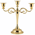 Miniatyrbild 1 av 5: 3-armad metalljusstake europeisk stil kandelaber ljusstakehållare för matbord, ljusmiddag, heminredning, bröllopsdekoration (guld)-