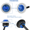 Pikkukuva 4 / 5: 50 kpl 3/4 tuuman 3 LED:n pyöreät miniperävaunun sivuvalot, universaalit kuorma-autoihin, veneisiin, lava-autoihin, asuntovaunuihin, RV-autoihin, sininen