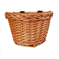 Miniatyrbillede 2 af 5: Traditionel Medium Wicker Forhjulskurv med Læderremme