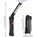 Miniatyrbilde 5 av 5: Laderbar LED arbeidslys, 2 stk COB håndholdt arbeidslys, inspeksjonslys med magnetisk base, LED håndholdt lommelykt for camping, bil