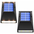 Miniatyrbillede 1 af 5: 2 Pak Solcelle LED Op & Ned Lys Udendørs IP65 6 LED Solcelle Vægslys Op og Ned, Solcelle Vægslys til Udendørs, Have, Have - Hvidt Lys