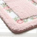 Miniatyrbild 4 av 5: Lyxig Mjuk Blommig Halksäker Toalettskonturmatta, Badrumsmattor, Mjuk Plysch U-formad Toalettsgolvmatta för Badrum 20x20 Tum, Rosa