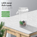 Miniatyrbild 4 av 5: LED Mini Akvarium Självrengörande Fisk Tank Skål Praktisk Skrivbord Akvarium för Kontorsdekoration Husdjurstillbehör
