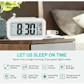 Miniatyrbild 2 av 5: Digital väckarklocka morgonväckning, digital klocka batteridriven tyst väckarklocka för barn vuxna stor LED-display temperaturkalender (vit)