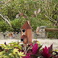 Miniatyrbillede 4 af 5: Fuglehus til haven med pæl Metal fuglefoderautomater Havepæle Fuglehuse til baghaven Terrasse Udendørs stil D