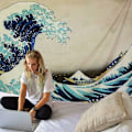 Miniatyrbild 2 av 5: Väggdekoration, stor våg, väggdekoration för vardagsrum sovrum -230 x 180cm-Fei Yu