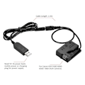 Miniatyrbillede 2 af 5: -E8 Dummy Batteri med DC USB Adapter Kabel Bank Udskiftning for LP-E8 til 550D 600D 650D 700D DSLR Kameraer