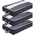 Miniatyrbillede 1 af 5: Sæt med 3 opbevaringsposer under sengen, stor under seng opbevaring sammenklappelig non-woven, opbevaringsposer til dyner, tæpper, puder, legetøj, tøj (100x 50 x 1