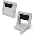 Miniatyrbillede 3 af 5: Kabelgennemføring Firkantet kabelkanal dæksel 80x 80mm til indbygning på skrivebord Kabelarrangør til møbler Anodiseret sølv aluminium Kabelkanal Kabel