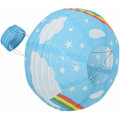 Miniatyrbillede 3 af 5: 12 tommer varmluftsballon lampeskærm papir lanterne bryllup fest dekoration loftlampe, blå regnbue