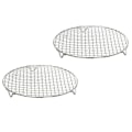 Miniatyrbillede 4 af 5: 2X Mesh Net 304 Rustfrit Stål Rund Grill med Stativ Grillfod Dampkurv