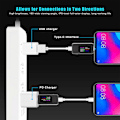 Miniatyrbillede 4 af 5: Type-C USB-strømmåler 4-30V USB-C spændingsstrømmåler timing amperemeter 10 i 1 USB-C opladningsfarveskærm, hvid