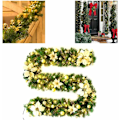 Miniatyrbilde 3 av 5: Julekrans med LED-lys, Belysning for Peis, Kunstig Juledekorasjon 2,7m