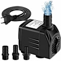 Miniatyrbillede 1 af 5: Neddykkelig Vandpumpe, 65w 3000l/h Mini Akvariumpumpe, Justerbar Springvandspumpe til Dam Springvand Akvarium med 3 Dyser, 3m Kabel (Støj 20 til 30