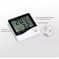 Miniatyrbillede 4 af 5: LCD Digital Hygrometer Termometer med Alarmur - Temperatur- og Luftfugtighedsmåling, Hvid Farve, HTC-1 Model