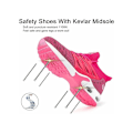 Miniatyrbilde 3 av 5: Sikkerhetssko Menn Kvinner Sikkerhetssneakers Arbeidssko Konstruksjonssko Ståltåhette Sikkerhetssko Rosa Farge Rosa-35