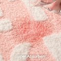 Miniatyrbillede 4 af 5: Bademåtte Sød Pink og Hvid Badeværelsesmåtte Sjov Anti-Skridsikker Dekorativ Badekar Måtte Ultra-Absorberende Gulvmåtte Maskinvaskbar Velegnet til Badekar, Brusebad