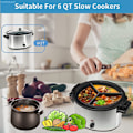 Miniatyrbilde 3 av 5: Slow Cooker Liners, 3 i 1 Silikon Slow Cooker Separator for 6 Quart Oval og Rund Separator (Grå)