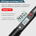 Miniatyrbild 4 av 5: Lödkolv Elektrisk Lödkolv Kit 80W 17 delar LCD-skärm Digital Display Justerbar Temperatur 180°C till 520°C Med Multimeter