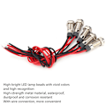 Miniatyrbilde 4 av 5: LED-indikatorlys, 5 stk/sett 5 lysfarger IP66 6 mm vanntett LED metall advarselslys med 1NO-ledning (AC220V)