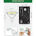 Miniatyrbillede 2 af 5: GU5.3 LED-pære, koldt hvidt 6000K, MR16 LED AC DC12V 3W svarende til 30W halogen, ikke-dæmpbar LED-spotpære, 10 stk. [Energiklasse F]